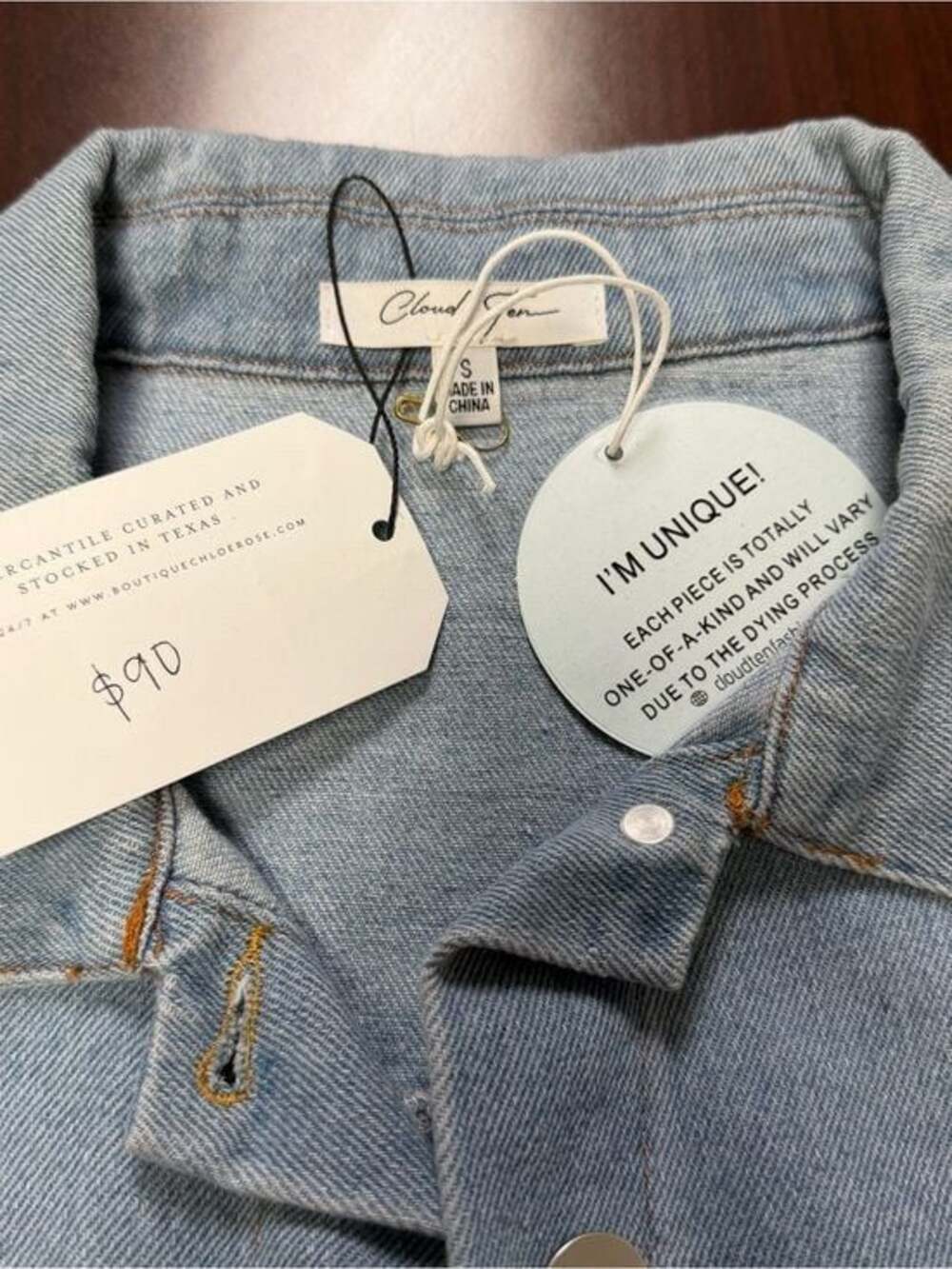 Light Blue Cropped Denim Jacket - Women - Picture 1 of 6